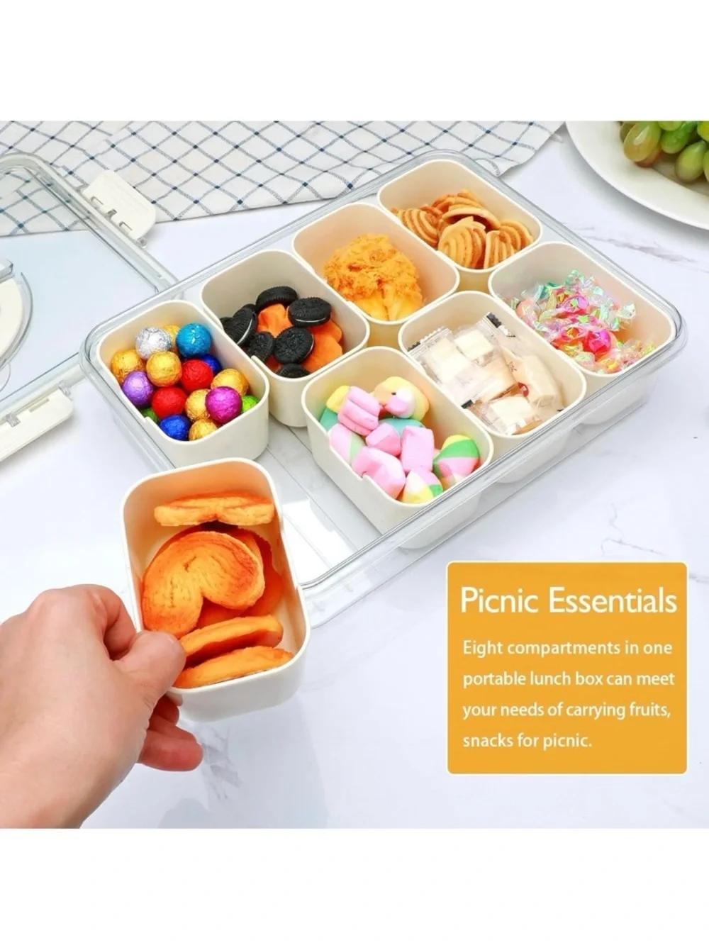 Viral Heart Handle Snackle Box | 8 Compartments | NEW | 2 Available!!